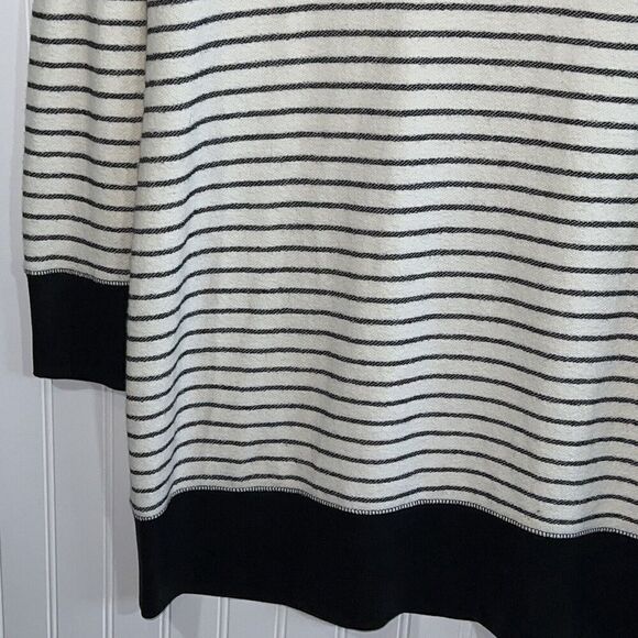 Red 23 Long Sleeve Striped Dress With Textures Hem - Cowl Drawstring Neck Size M - Picture 5 of 12